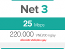 Gói cước cáp quang viettel 25 Mbps giá chỉ 220.000